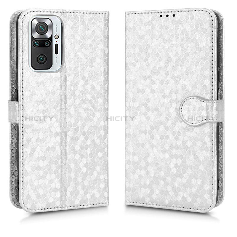 Funda de Cuero Cartera con Soporte Carcasa C01X para Xiaomi Redmi Note 10 Pro 4G Plata