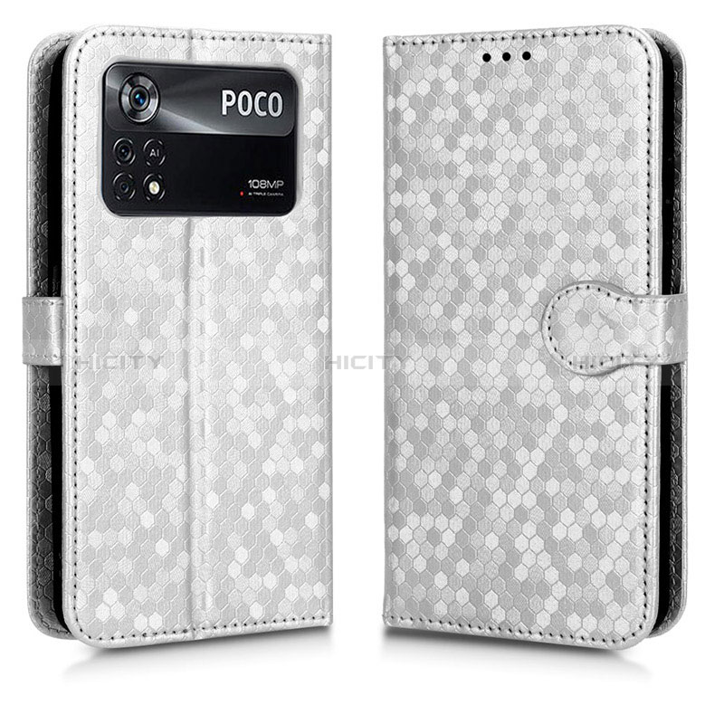 Funda de Cuero Cartera con Soporte Carcasa C01X para Xiaomi Redmi Note 11E Pro 5G Plata