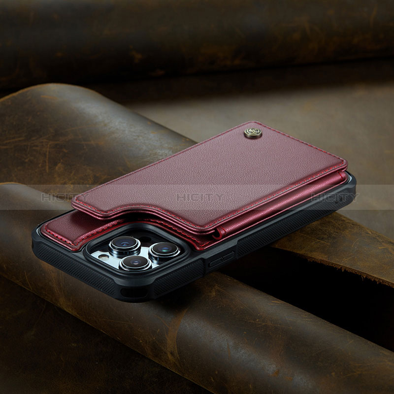 Funda de Cuero Cartera con Soporte Carcasa C02S para Apple iPhone 14 Pro Max