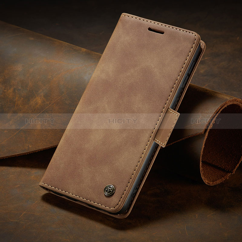 Funda de Cuero Cartera con Soporte Carcasa C02S para Huawei P60 Marron Claro