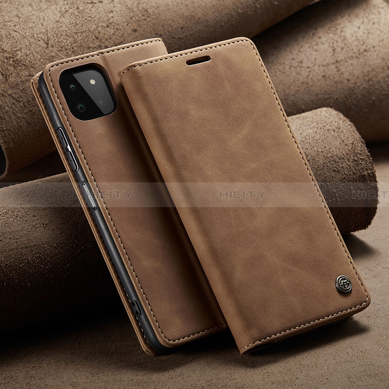 Funda de Cuero Cartera con Soporte Carcasa C02S para Samsung Galaxy A22 5G Marron Claro