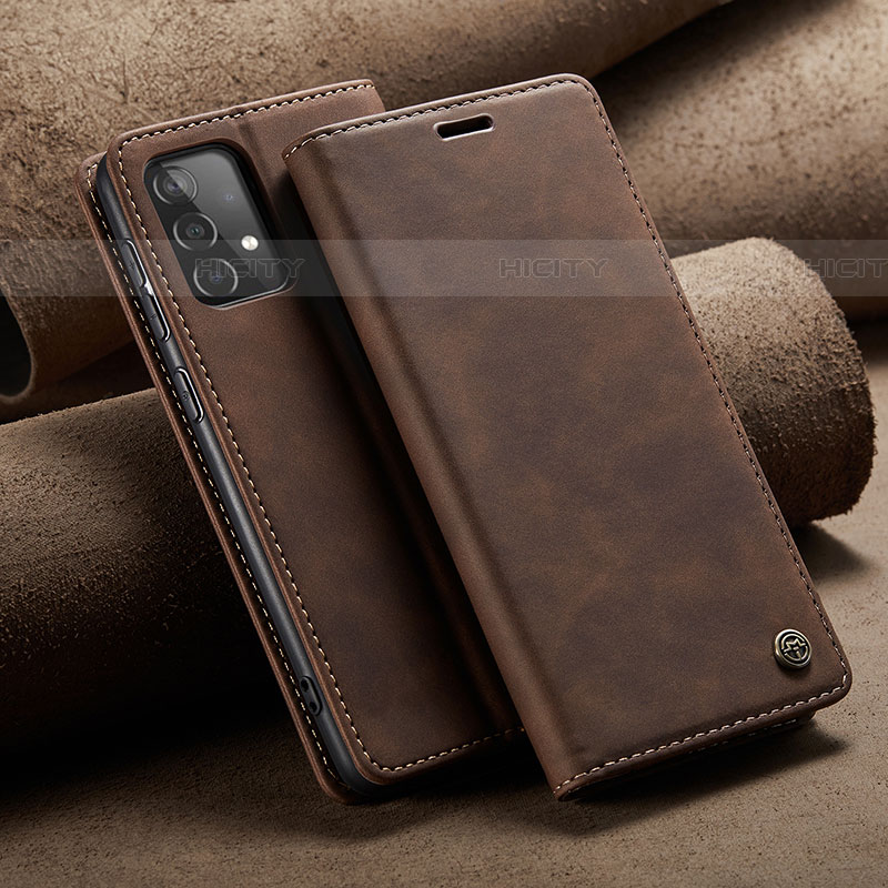 Funda de Cuero Cartera con Soporte Carcasa C02S para Samsung Galaxy A52 4G Marron