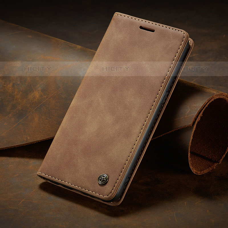 Funda de Cuero Cartera con Soporte Carcasa C02S para Samsung Galaxy M01s Marron Claro