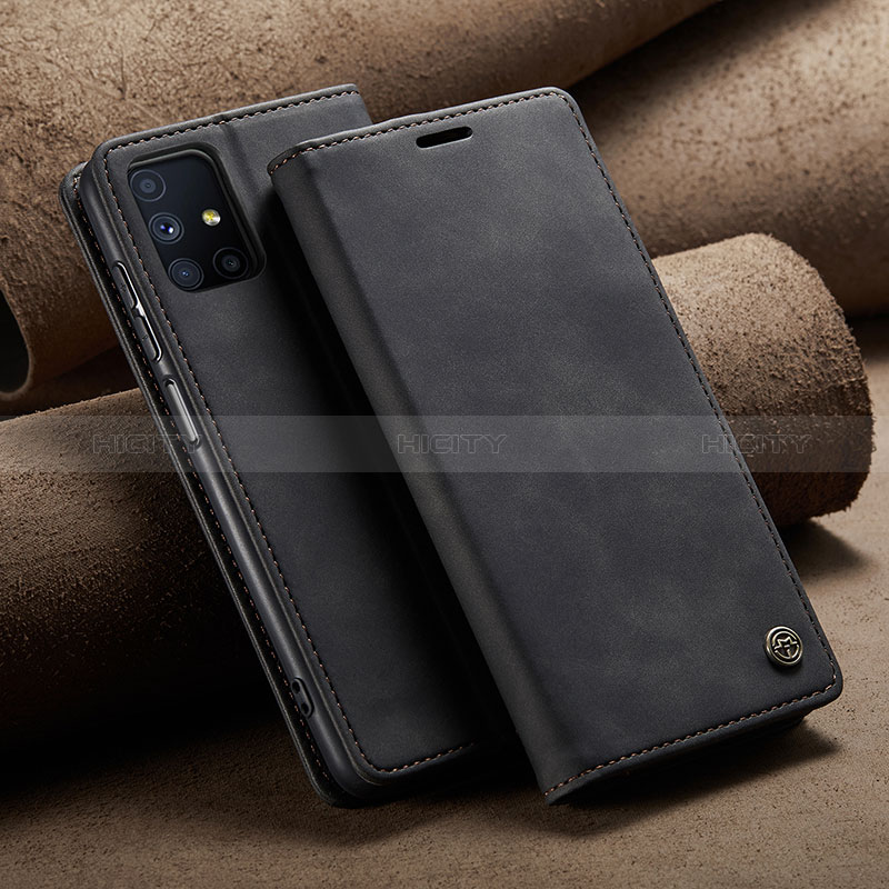 Funda de Cuero Cartera con Soporte Carcasa C02S para Samsung Galaxy M51 Negro