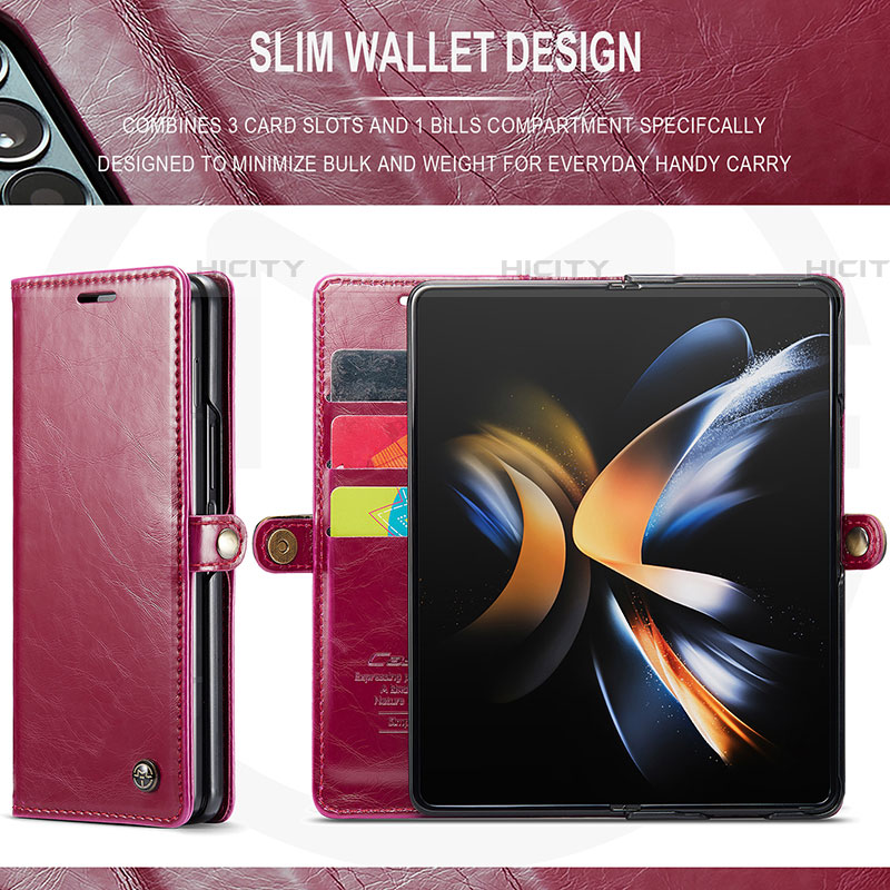 Funda de Cuero Cartera con Soporte Carcasa C02S para Samsung Galaxy Z Fold4 5G