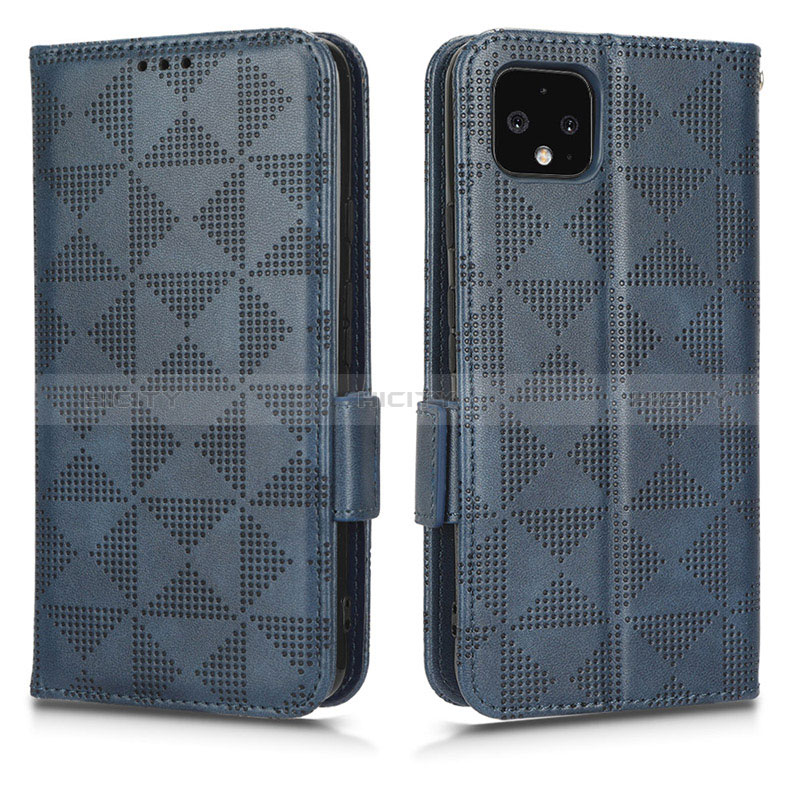 Funda de Cuero Cartera con Soporte Carcasa C02X para Google Pixel 4 XL Azul