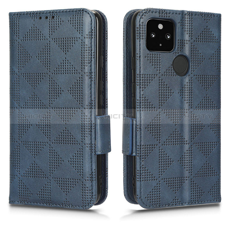 Funda de Cuero Cartera con Soporte Carcasa C02X para Google Pixel 4a 5G Azul