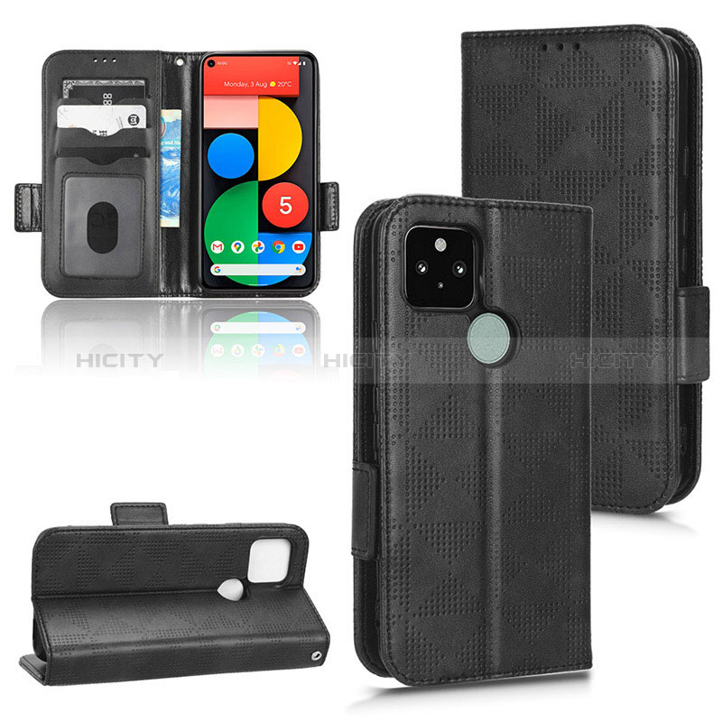 Funda de Cuero Cartera con Soporte Carcasa C02X para Google Pixel 5