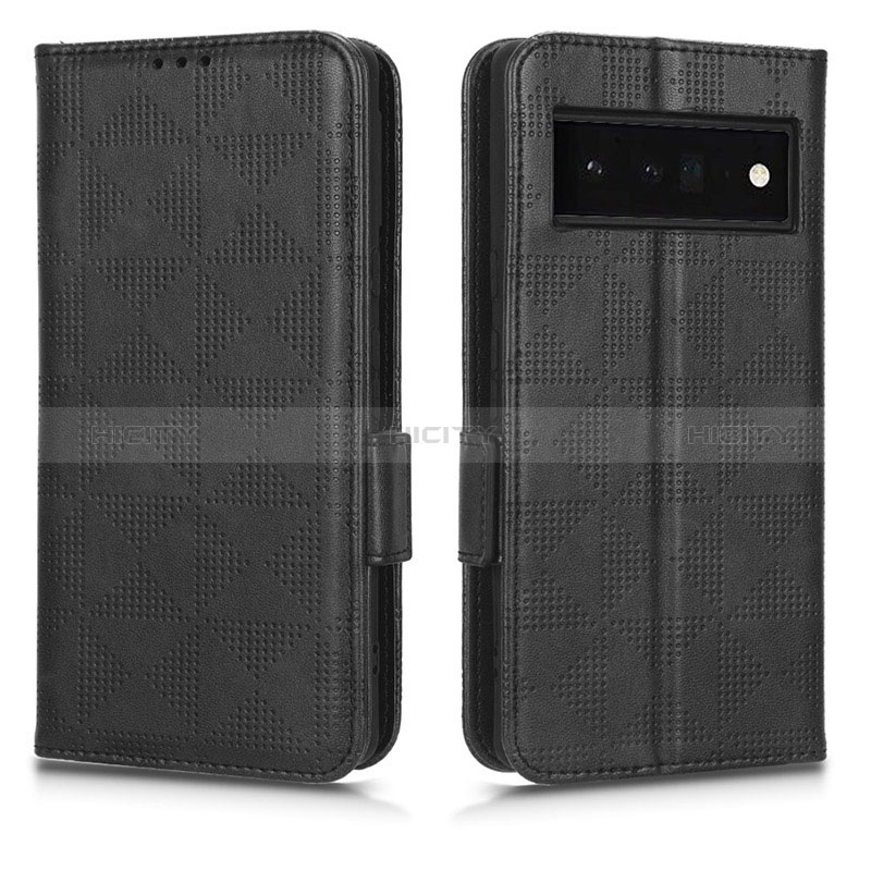 Funda de Cuero Cartera con Soporte Carcasa C02X para Google Pixel 6 Pro 5G Negro