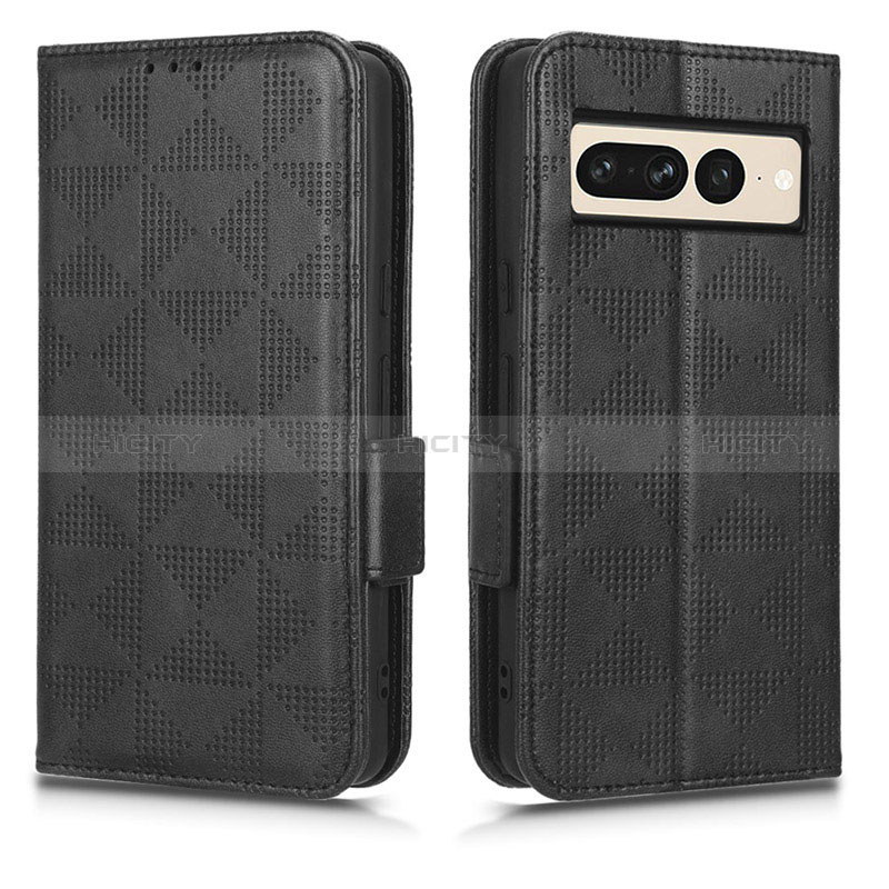 Funda de Cuero Cartera con Soporte Carcasa C02X para Google Pixel 7 Pro 5G Negro