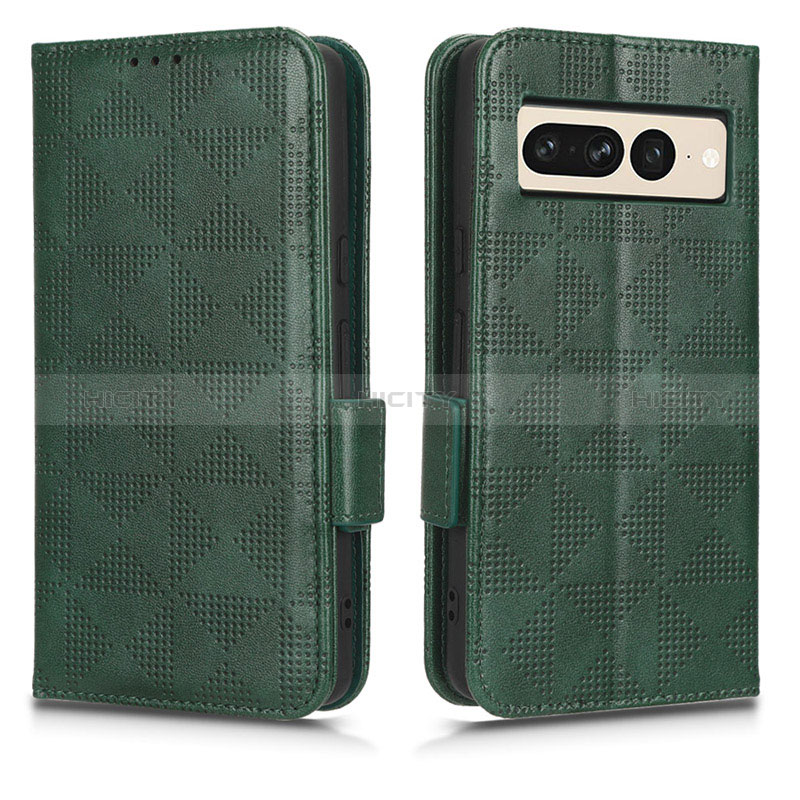 Funda de Cuero Cartera con Soporte Carcasa C02X para Google Pixel 7 Pro 5G Verde