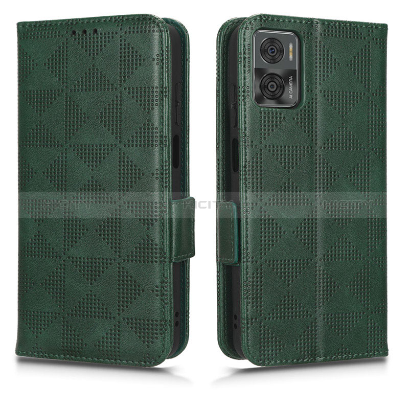 Funda de Cuero Cartera con Soporte Carcasa C02X para Motorola Moto E22i