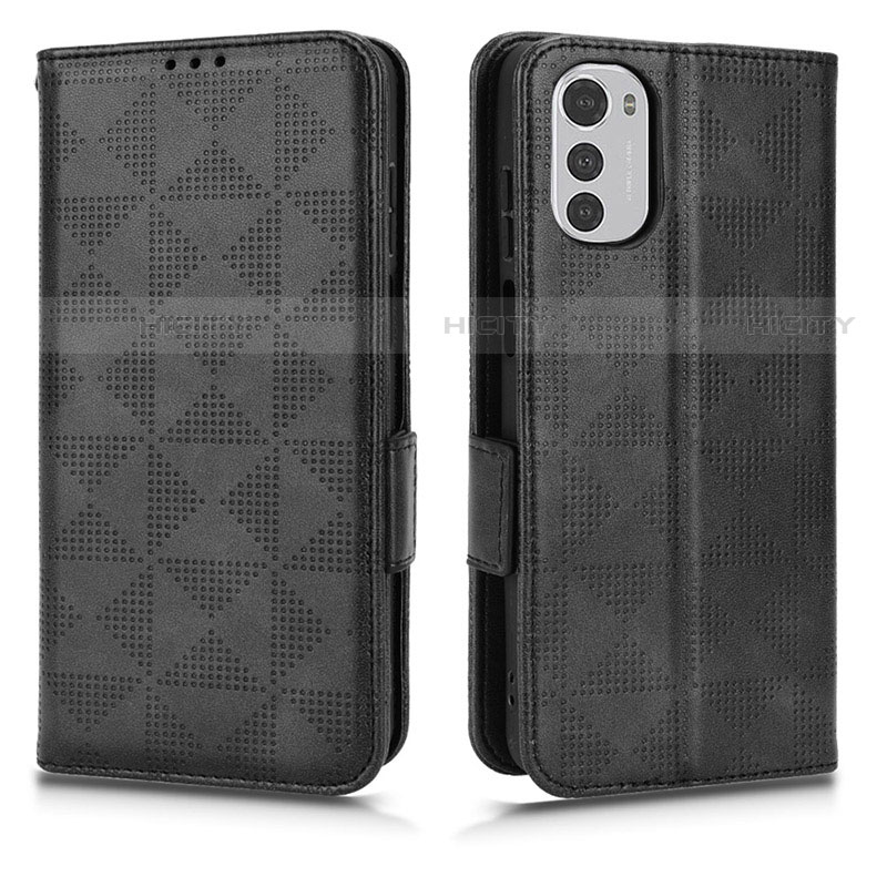 Funda de Cuero Cartera con Soporte Carcasa C02X para Motorola Moto E32s Negro