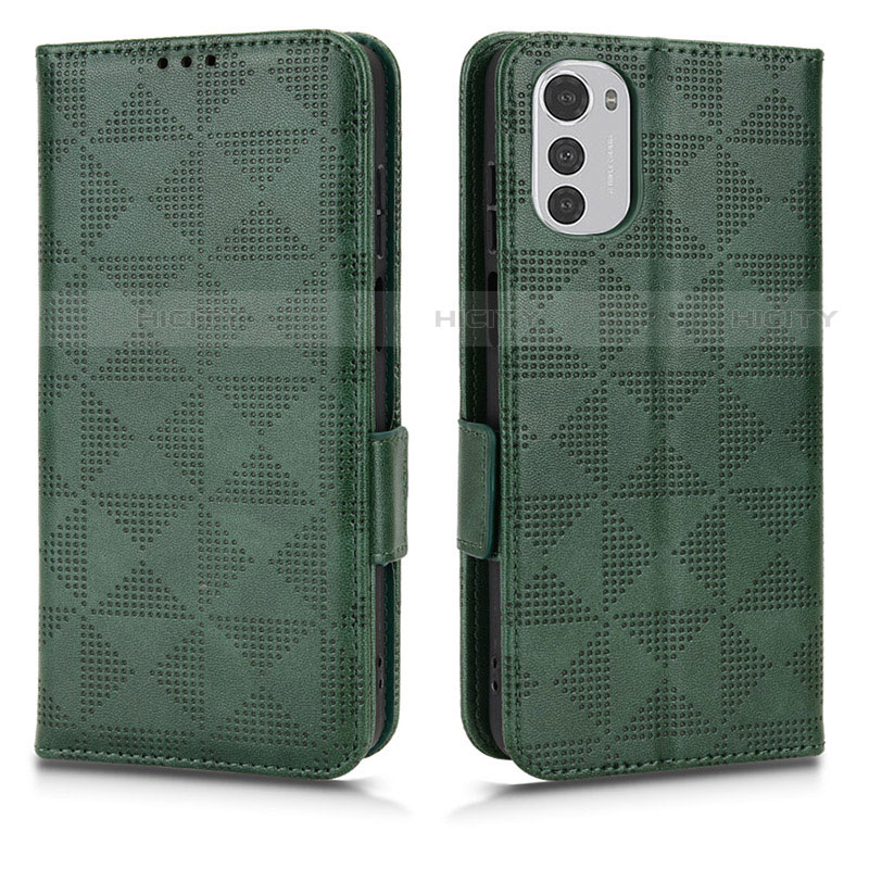 Funda de Cuero Cartera con Soporte Carcasa C02X para Motorola Moto E32s Verde