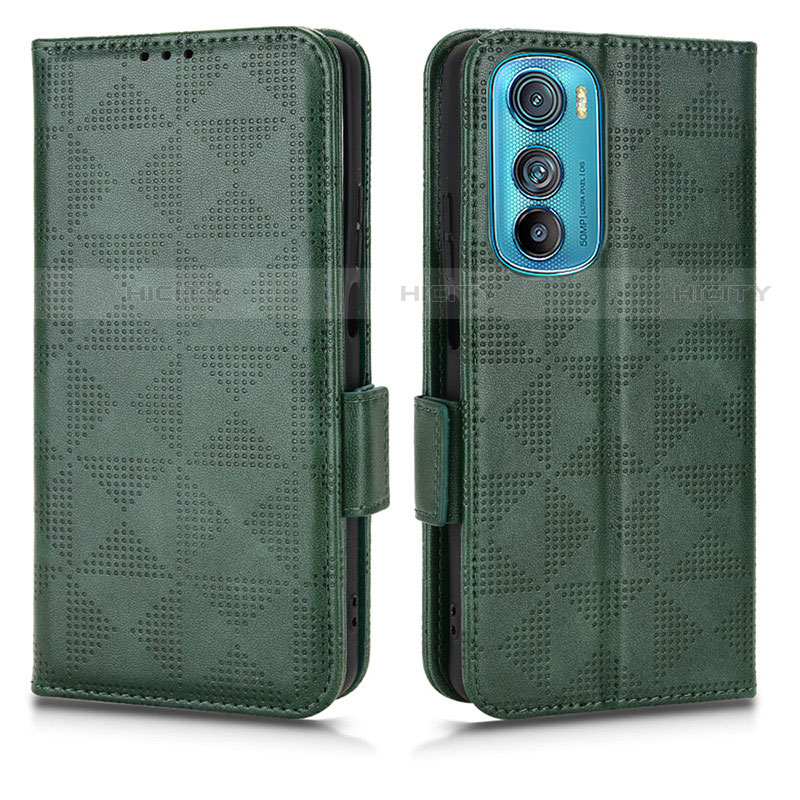 Funda de Cuero Cartera con Soporte Carcasa C02X para Motorola Moto Edge 30 5G Verde