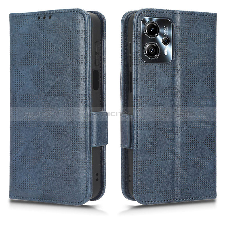 Funda de Cuero Cartera con Soporte Carcasa C02X para Motorola Moto G13 Azul