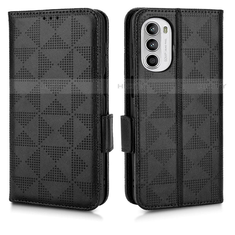 Funda de Cuero Cartera con Soporte Carcasa C02X para Motorola MOTO G52 Negro