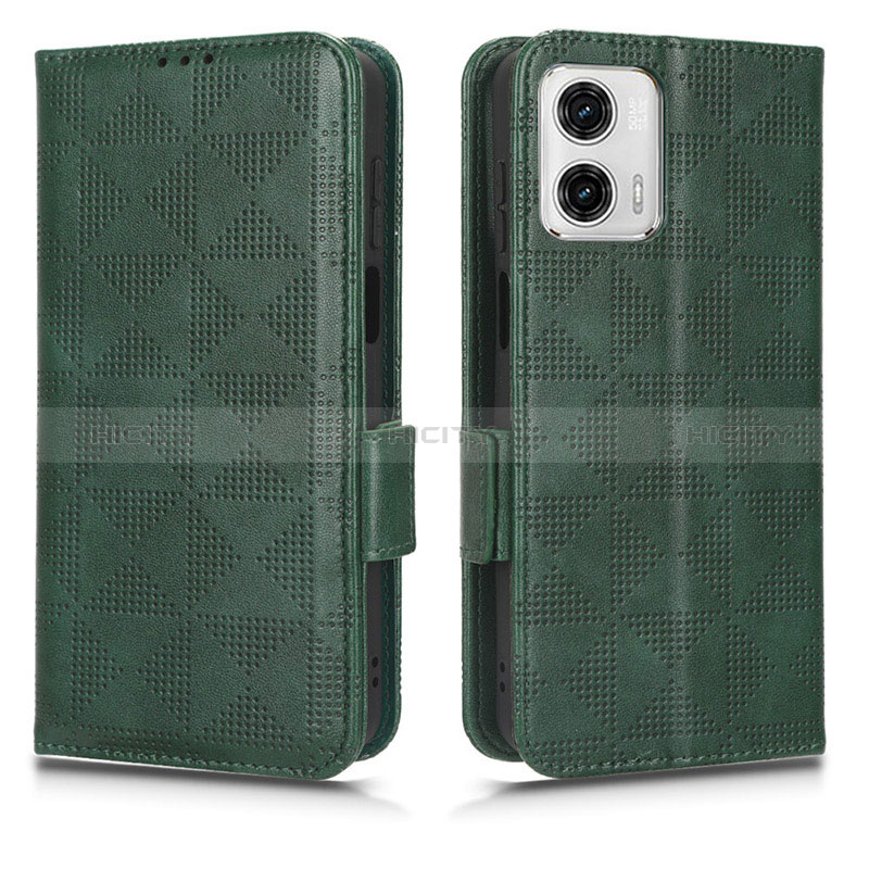 Funda de Cuero Cartera con Soporte Carcasa C02X para Motorola Moto G53j 5G Verde