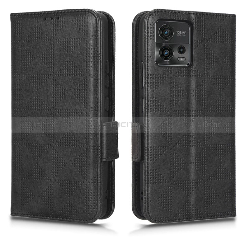 Funda de Cuero Cartera con Soporte Carcasa C02X para Motorola Moto G72 Negro