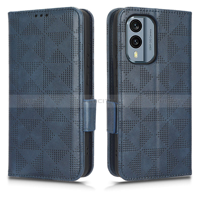 Funda de Cuero Cartera con Soporte Carcasa C02X para Nokia X30 5G Azul