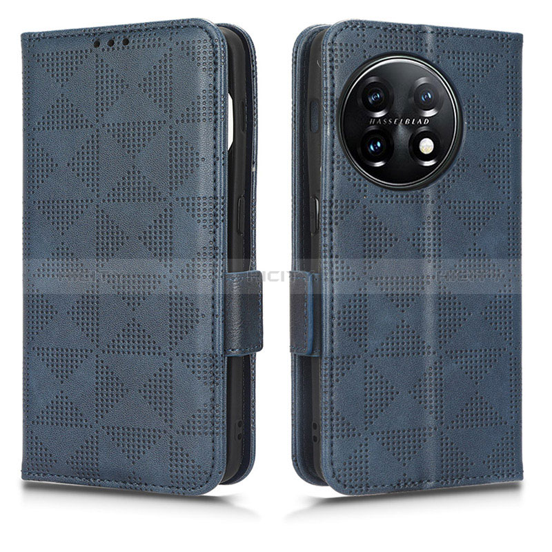 Funda de Cuero Cartera con Soporte Carcasa C02X para OnePlus 11 5G Azul