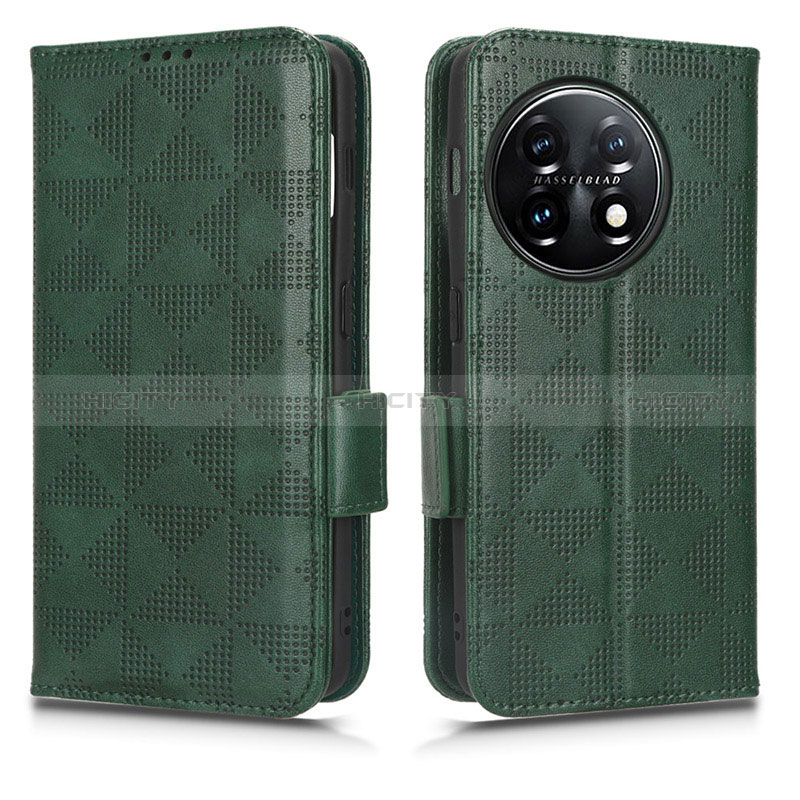 Funda de Cuero Cartera con Soporte Carcasa C02X para OnePlus Ace 2 5G Verde