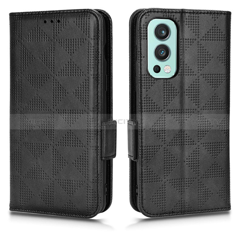 Funda de Cuero Cartera con Soporte Carcasa C02X para OnePlus Nord 2 5G Negro