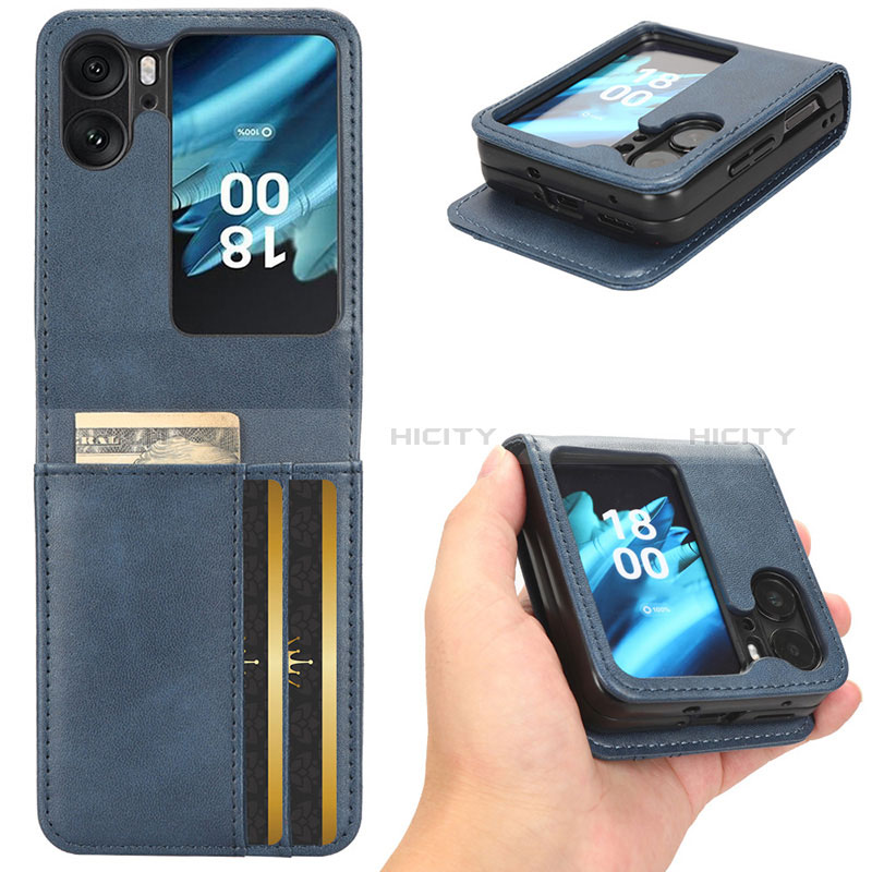 Funda de Cuero Cartera con Soporte Carcasa C02X para Oppo Find N2 Flip 5G