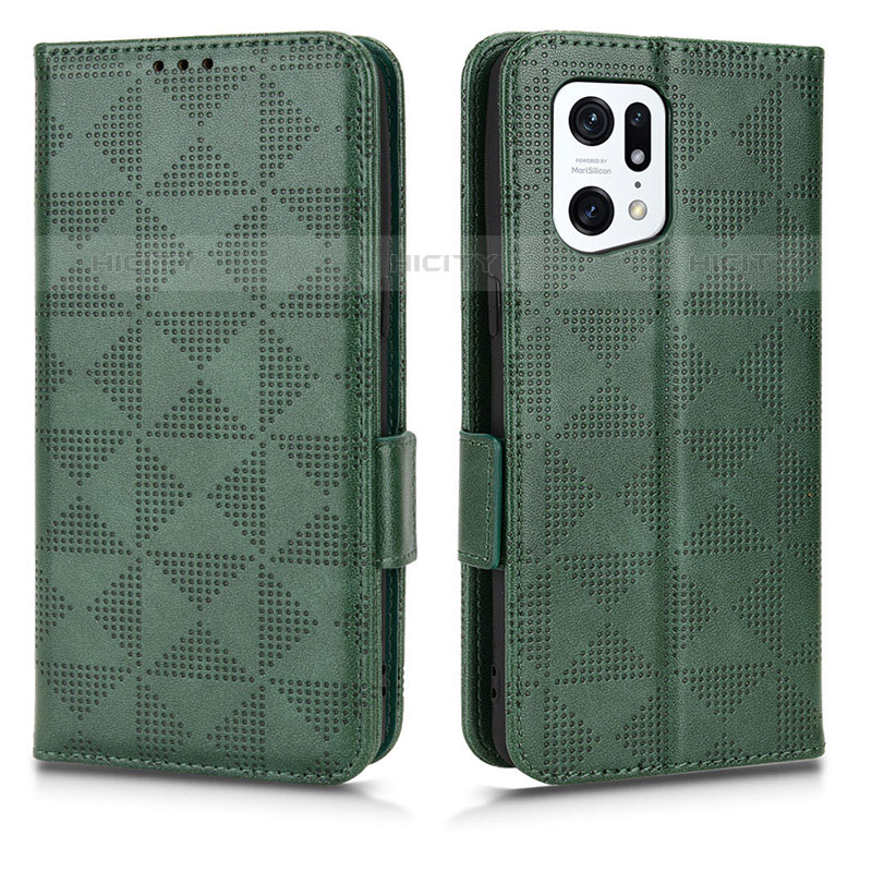 Funda de Cuero Cartera con Soporte Carcasa C02X para Oppo Find X5 Pro 5G