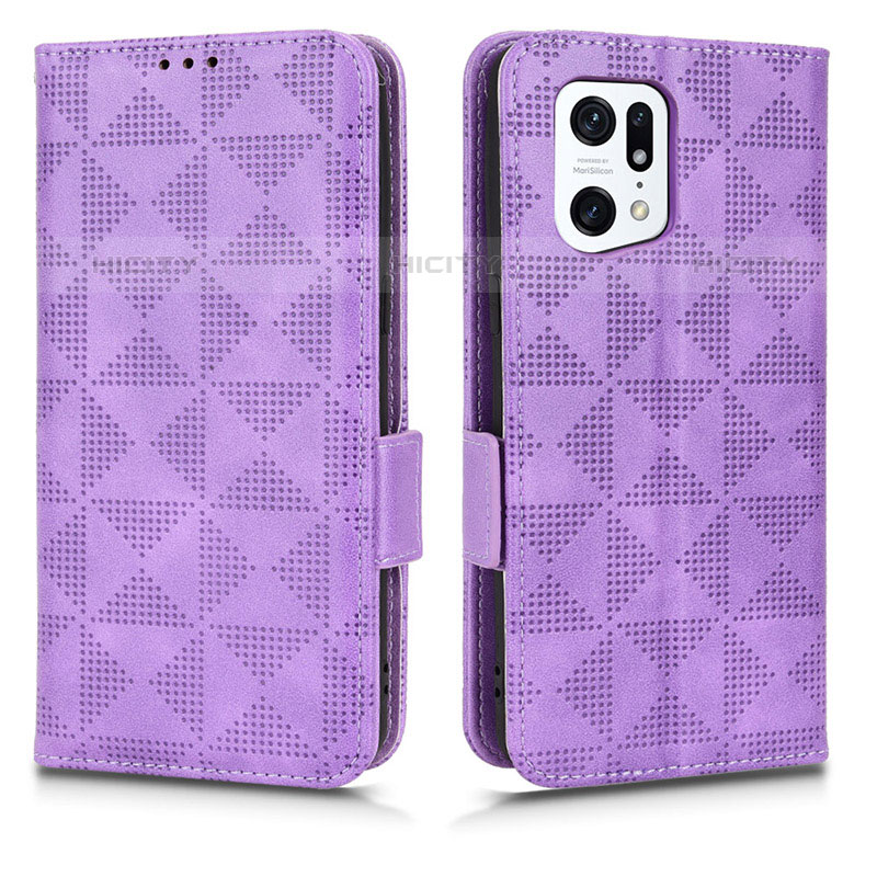 Funda de Cuero Cartera con Soporte Carcasa C02X para Oppo Find X5 Pro 5G