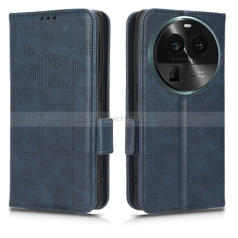 Funda de Cuero Cartera con Soporte Carcasa C02X para Oppo Find X6 5G Azul