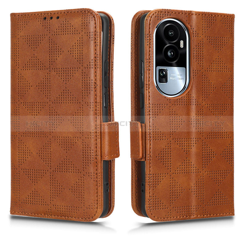 Funda de Cuero Cartera con Soporte Carcasa C02X para Oppo Reno10 Pro+ Plus 5G Marron