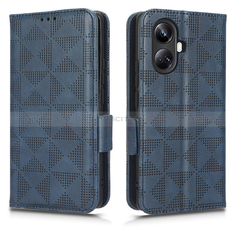 Funda de Cuero Cartera con Soporte Carcasa C02X para Realme 10 Pro+ Plus 5G Azul