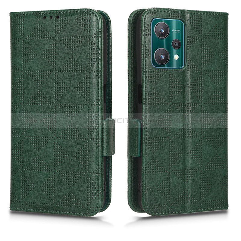 Funda de Cuero Cartera con Soporte Carcasa C02X para Realme 9 Pro 5G Verde