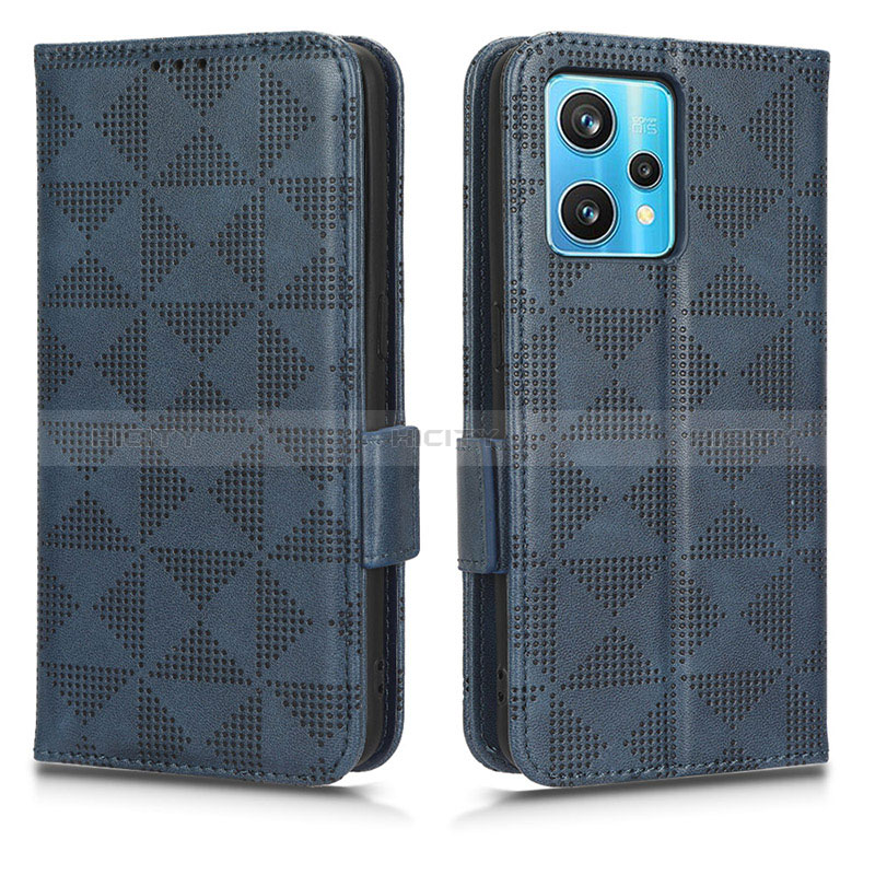 Funda de Cuero Cartera con Soporte Carcasa C02X para Realme 9 Pro+ Plus 5G Azul