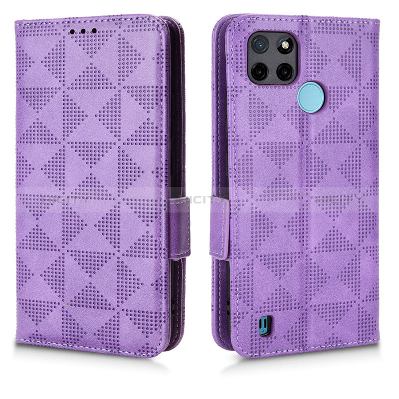 Funda de Cuero Cartera con Soporte Carcasa C02X para Realme C21Y