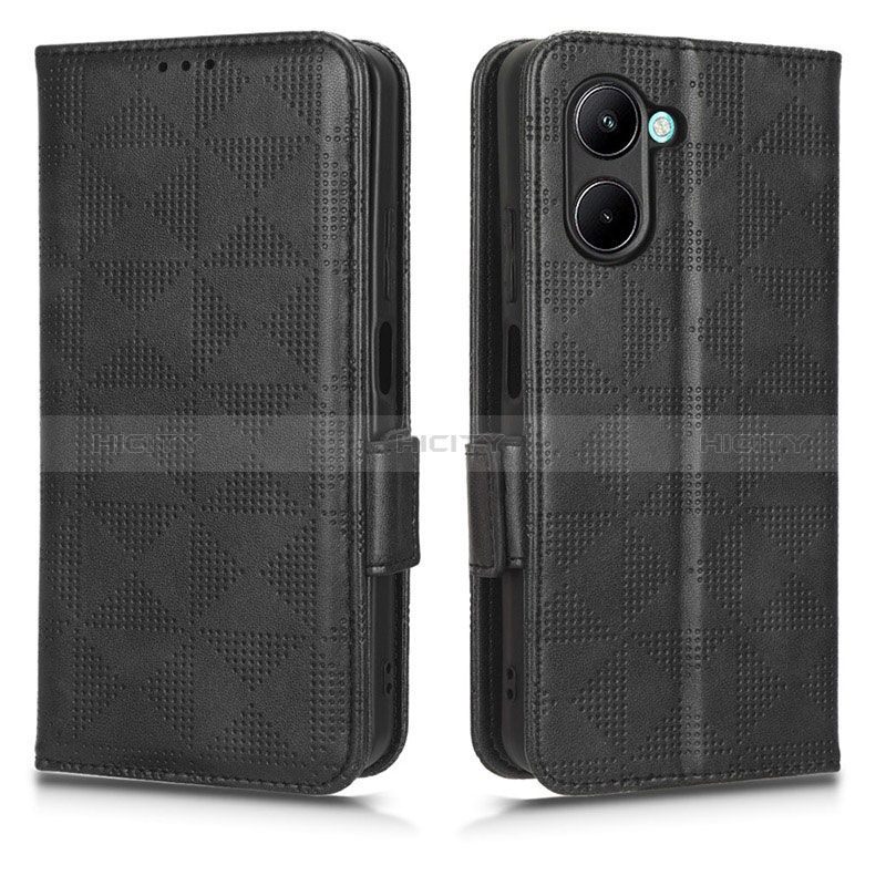 Funda de Cuero Cartera con Soporte Carcasa C02X para Realme C33 Negro