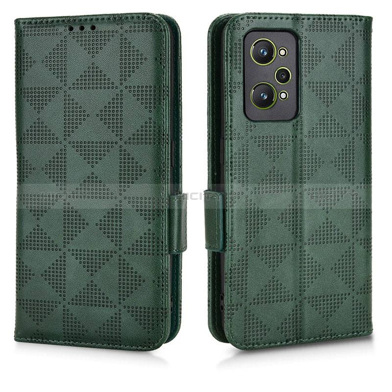 Funda de Cuero Cartera con Soporte Carcasa C02X para Realme GT Neo2 5G Verde