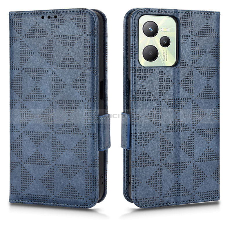 Funda de Cuero Cartera con Soporte Carcasa C02X para Realme Narzo 50A Prime Azul