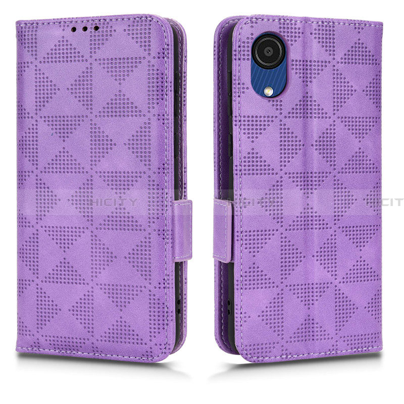 Funda de Cuero Cartera con Soporte Carcasa C02X para Samsung Galaxy A03 Core Morado