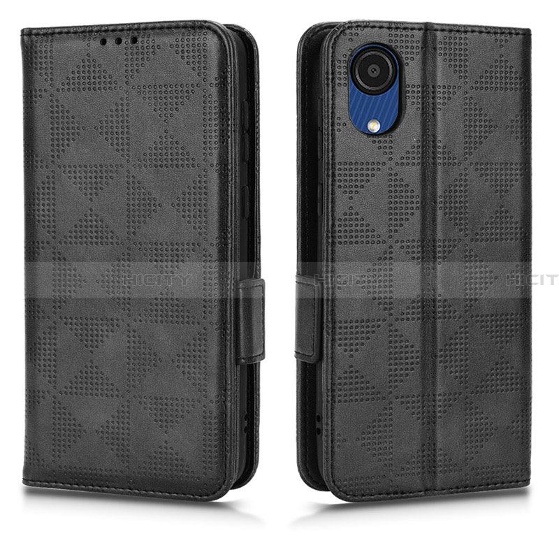 Funda de Cuero Cartera con Soporte Carcasa C02X para Samsung Galaxy A03 Core Negro