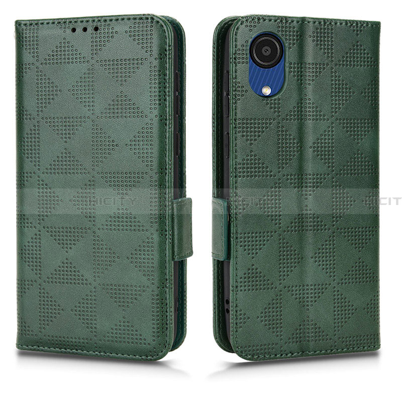 Funda de Cuero Cartera con Soporte Carcasa C02X para Samsung Galaxy A03 Core Verde