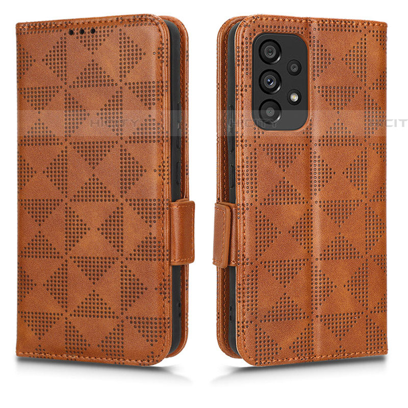 Funda de Cuero Cartera con Soporte Carcasa C02X para Samsung Galaxy A53 5G Marron