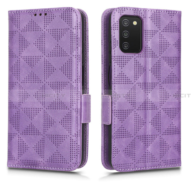 Funda de Cuero Cartera con Soporte Carcasa C02X para Samsung Galaxy F02S SM-E025F Morado