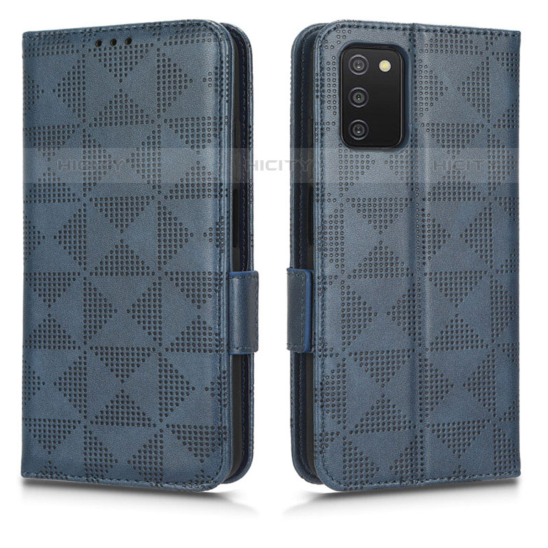 Funda de Cuero Cartera con Soporte Carcasa C02X para Samsung Galaxy M02s Azul