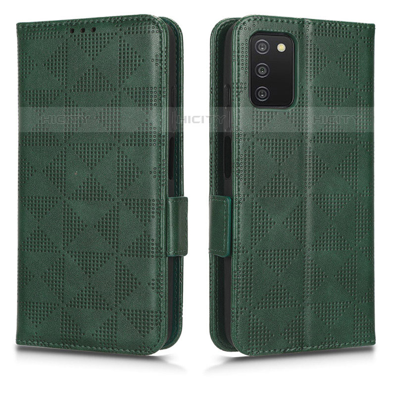 Funda de Cuero Cartera con Soporte Carcasa C02X para Samsung Galaxy M02s Verde