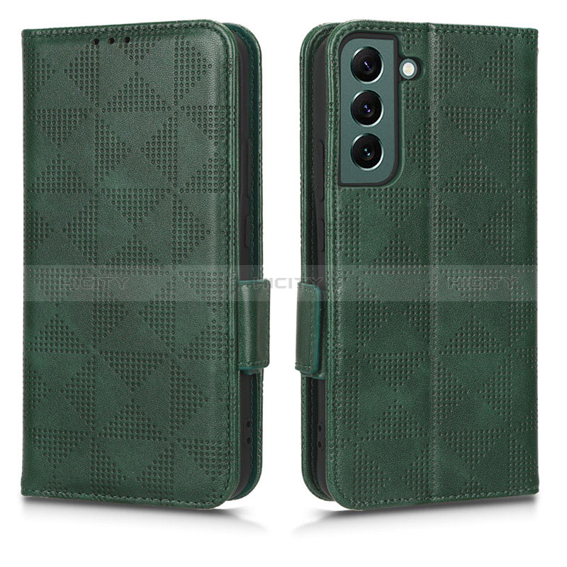 Funda de Cuero Cartera con Soporte Carcasa C02X para Samsung Galaxy S22 5G Verde