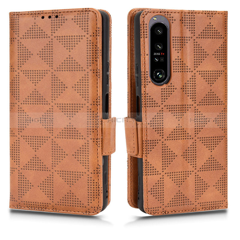 Funda de Cuero Cartera con Soporte Carcasa C02X para Sony Xperia 1 IV Marron