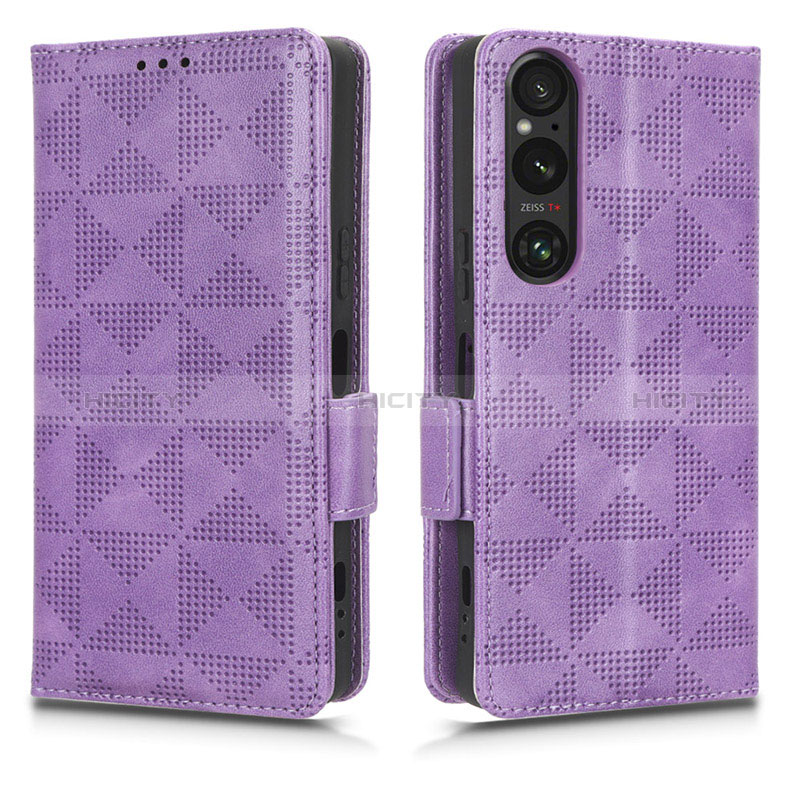 Funda de Cuero Cartera con Soporte Carcasa C02X para Sony Xperia 1 V