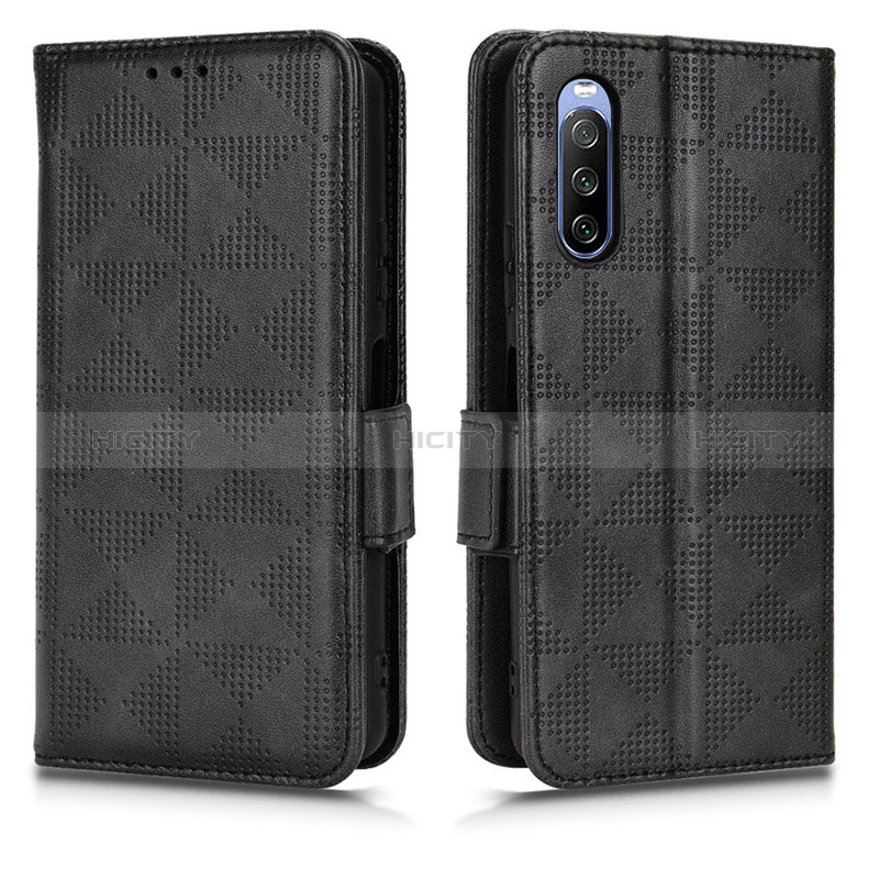 Funda de Cuero Cartera con Soporte Carcasa C02X para Sony Xperia 10 III Negro